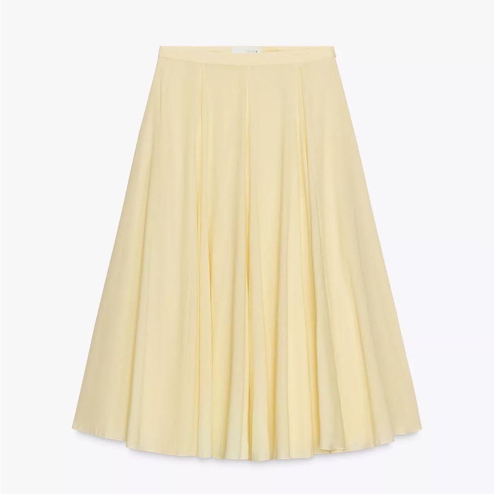 ZARA VOLUMINOUS ZW COLLECTION FLARED MIDI SKIRT - Picture 7 of 9
